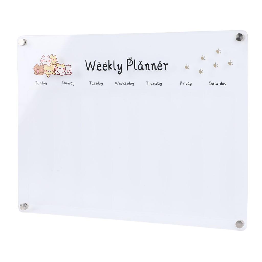 Acryl Wochenplaner Magnetisch Beschreibbar Transparent Wochenplanungsboard für Kühlschrank