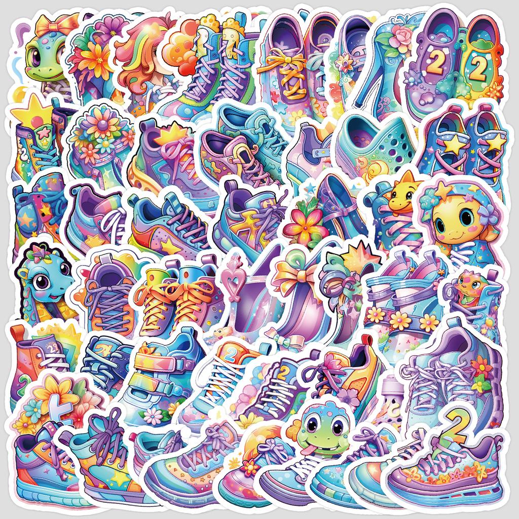 50 Rainbow Shoes Series Graffiti Stickers DIY Stationery Stickers Water Cup Computer Suitcase Waterproof Decorative Stickers