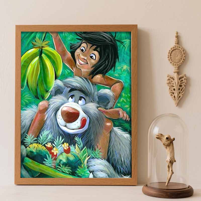 Disney diamond painting full diamonds 5D Baloo Mowgli diamond art home decor creative handicrafts Round 20x30cm