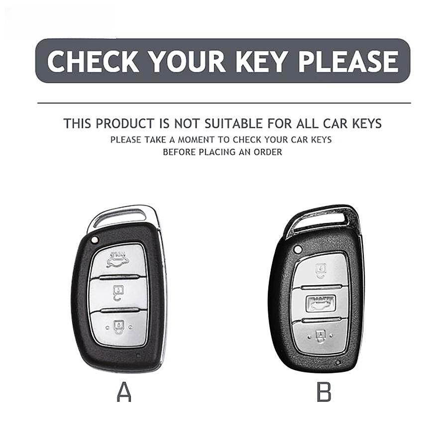 3 Knappar Ny TPU Läder Bilfjärrkontroll Nyckelfodral Skal För Hyundai Tucson Santa Fe Rena Sonata Elantra Creta Ix35 Ix25 i10 i30 i40