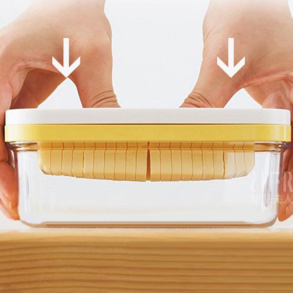 Butter Cheese Cutting Storage Box Airtight Rectangular Food Container for Kitchen Refrigerator Organization