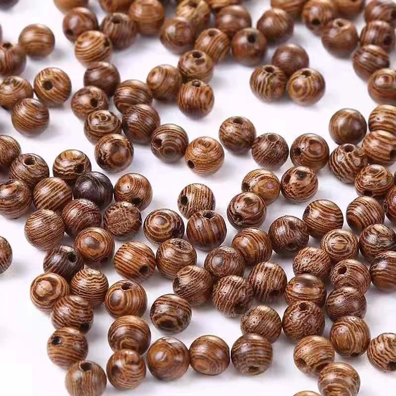 Přírodní dřevěné korálky: Kulaté dřevěné korálky z kuřecích křídel pro DIY buddhistické šperky a ručně vyráběné doplňky