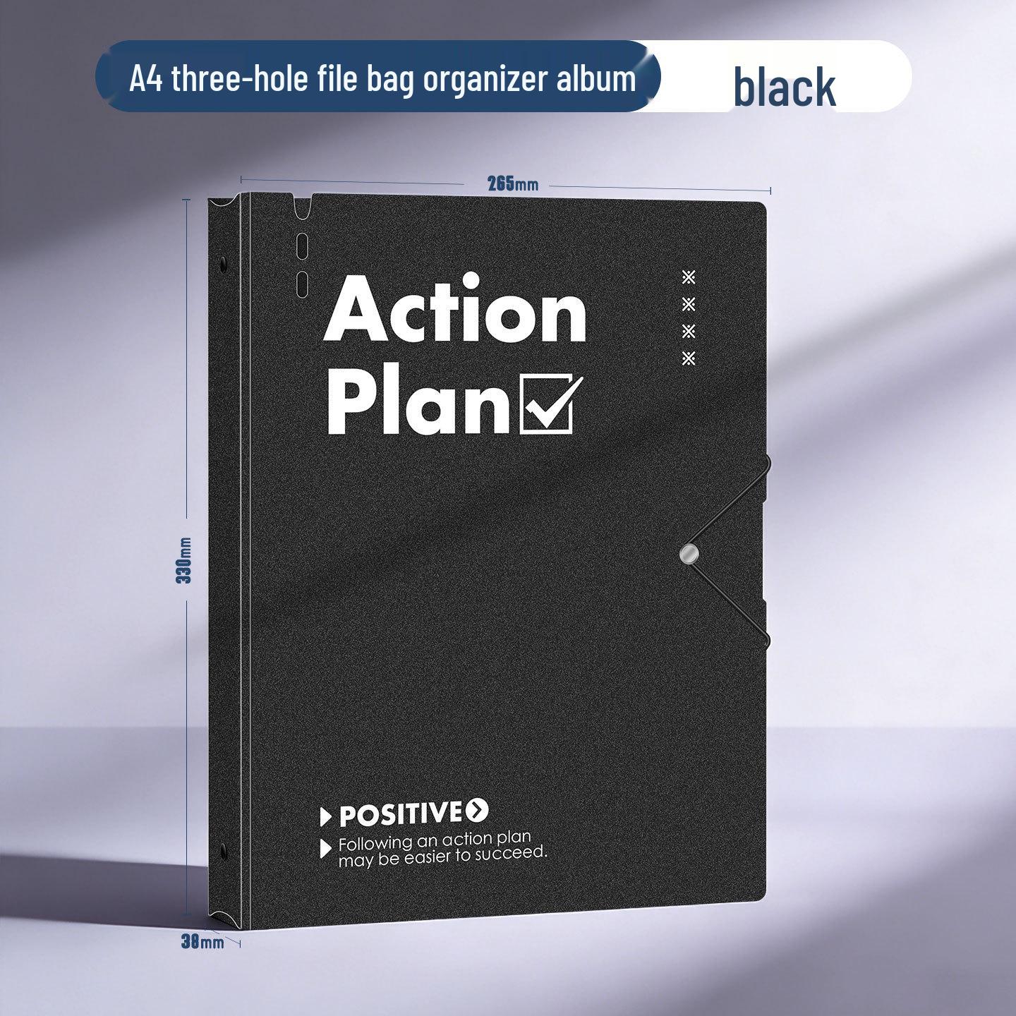 Transparent A4 Loose-leaf Document Folder for Students