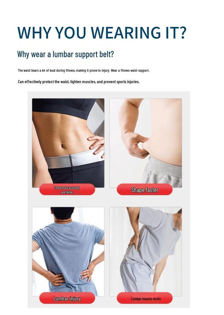 Nylon Lumbar Support Belt for Sports, Fitness, and Lumbar Protection
