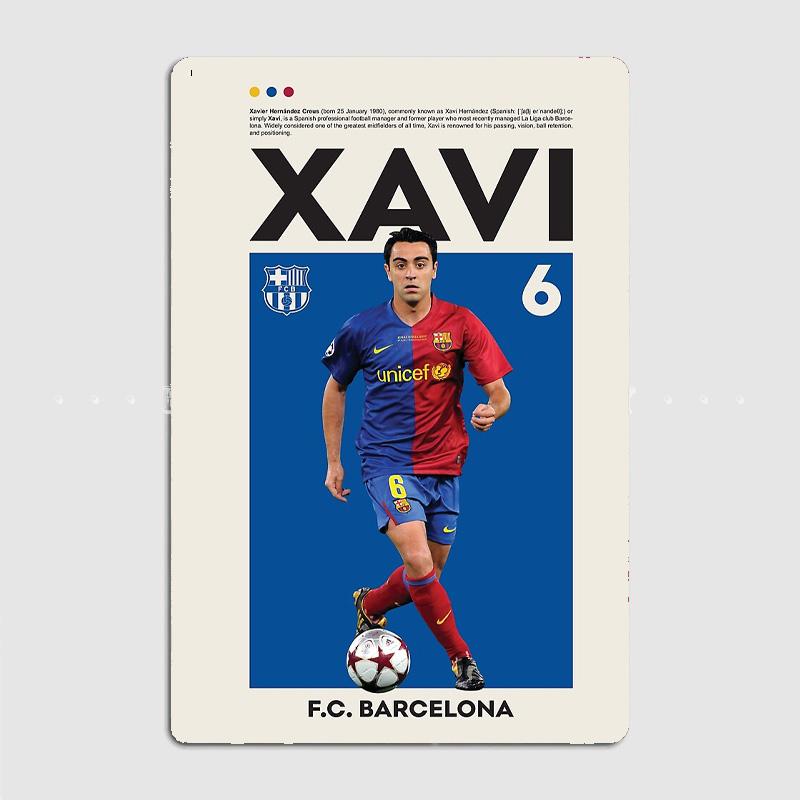 Johan Cruyff Kaka Leite Luis Suarez Xavi Giocatore di Calcio Segno Metallico Retro Poster Bar Camera da Letto Pub Parete Decorazione per la Casa Decorazione della Stanza
