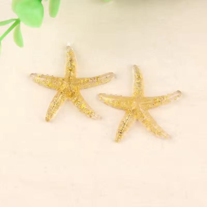 E-Commerce Firm Sale 40mm Flatback Resin Cabochons Large Starfish Design with Artificial Sea Theme for Souvenirs