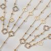 18K Gold-Plated Zircon Flower Tassel Necklace - Stainless Steel, Ultra-Shiny, Y-Shaped Fashion Jewelry