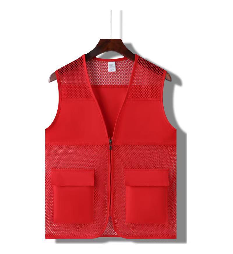 Gilet Estivo in Rete Personalizzato con Tasche - Camicia Traspirante per Attività di Volontariato