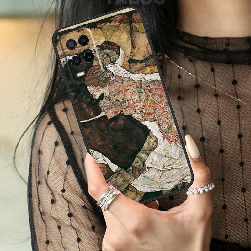 Egon Schiele Art Case For Oppo A74 A94 A54 A80 A60 A40 A18 A38 A58 A78 A98 A96 A76 A16 A15 A17 A57 A77 A5 Pro