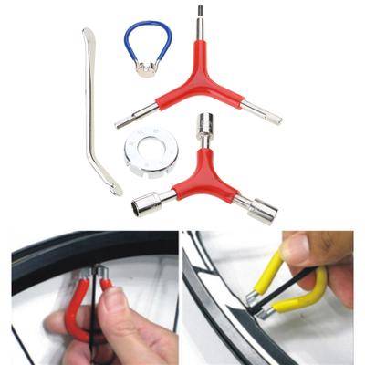 Bikes Spoke Wrench Set Portable Bicycles Spoke Tool Kit Bikes Rims Truing Tool Spoke Key with Rubber Handle Tire Repair Tool