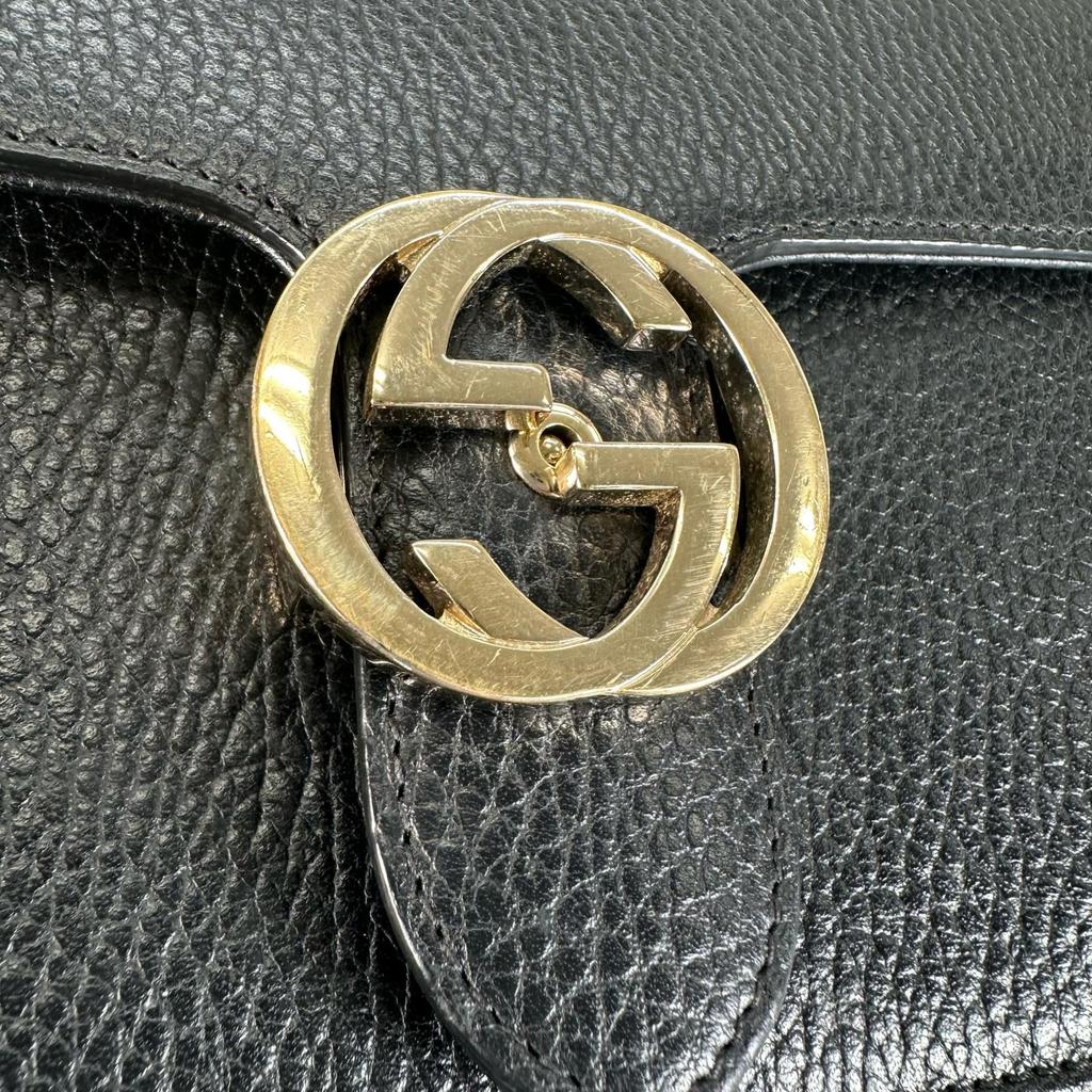GUCCI Interlocking G Shoulder Bag black Women used