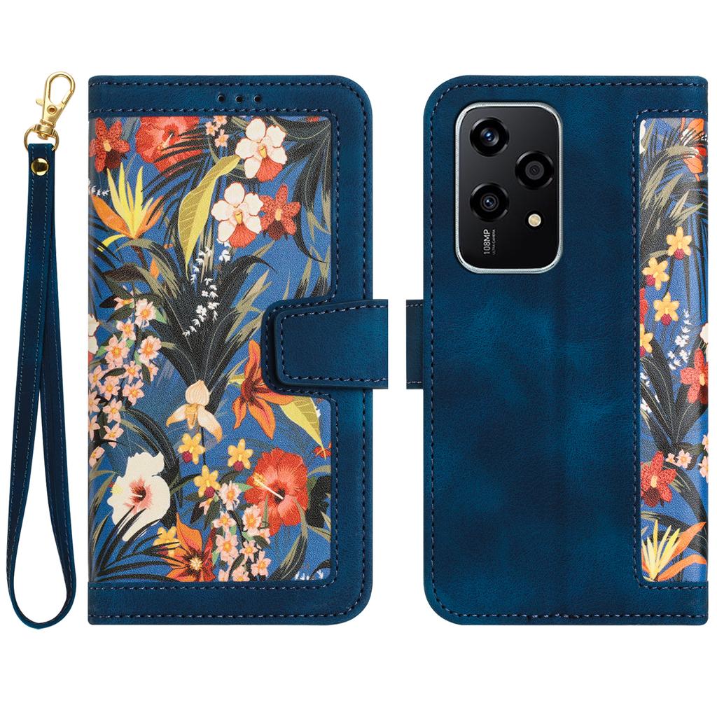For Honor 200 Lite Case PU Leather Floral Phone Cover with Card Slots