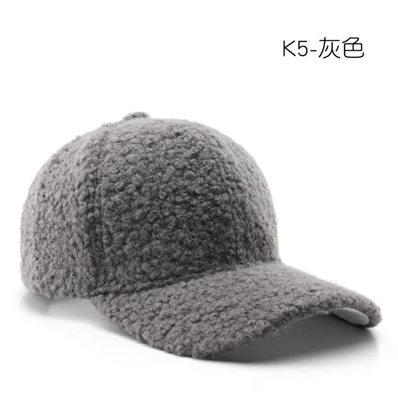 Hat autumn and winter solid color light board plush baseball cap outdoor travel sun protection sunshade warm cap