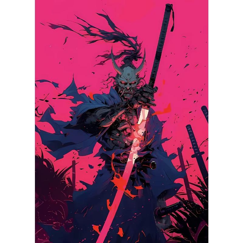 

Красивый и загадочный японский самурай аниме персонаж арт постер печать на холсте гостиная спальня украшение дома живопись 21cm×30cm NoFrame