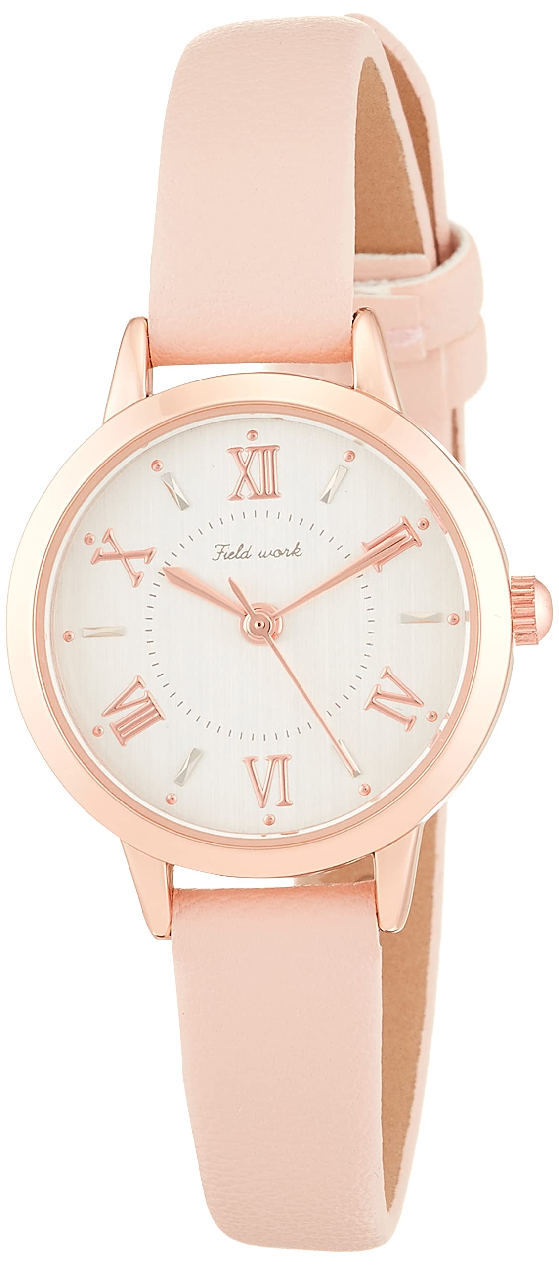 

[Fieldwork] Watch Analog Pattle Pink Gold Leather Strap JN002-3 Women s Pink