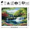 2D Dreamy Spring Waterfall Lake Scenery Background Cloth