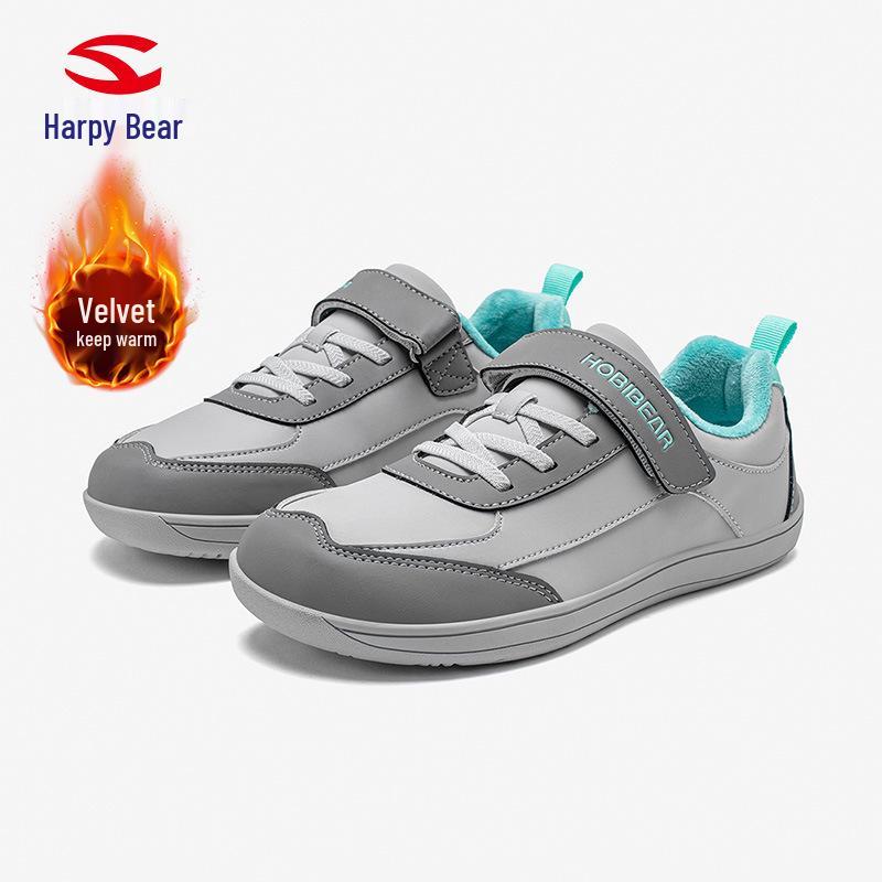 

Happy Bear Fleece-Lined Kids Wide-Toe Winter Sports Shoes - Warm, Double-Layer Cotton, Cold-Proof, Casual Outdoor Footwear. 35