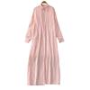 Wind casual temperament striped lapel shirt dress women's new single-breasted loose and thin dress