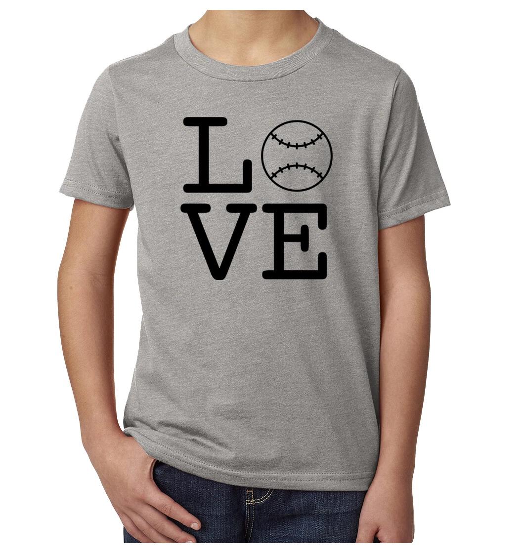 Love Baseball T-Shirt, Baseball Graphic shirts, Kid s T-Shirts XL