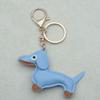 In-Stock Dachshund Cartoon Pendant Leather Dog Bag Charm Phone Case Accessory Creative Car Charm