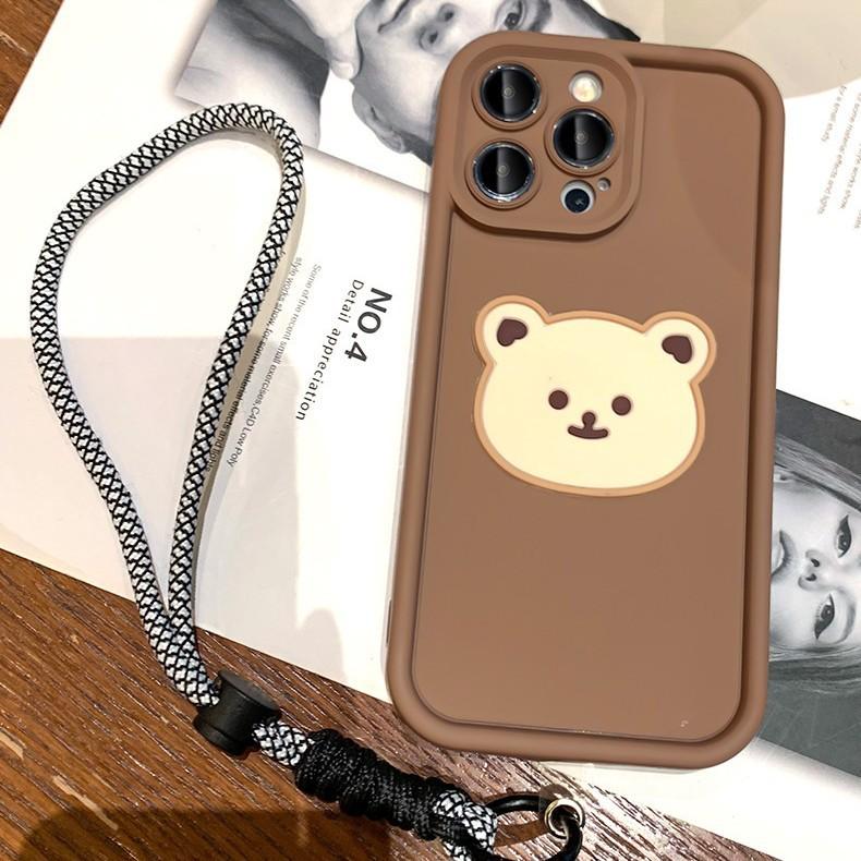 Applicable To Apple 15 Smile Bear Mobile Phone Case iPhone17 New Simple Skin Feeling 14promax Creative Cartoon