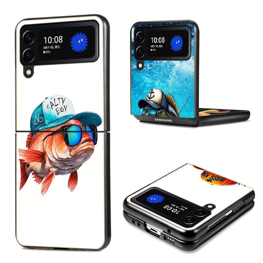 Enjoy a Day of Fishing Pleasure Phone Case For Samsung Z Flip 7 6 5G Galaxy Z Flip4 Z Flip5 Z Flip3 Coque Black Hard PC Shell Pr