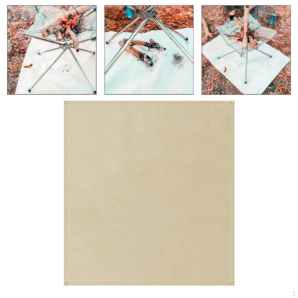 Camping Fire Pit Mat Fireproof Blanket Portable Heat Resistant Rug Grill Floor for Yard Indoor