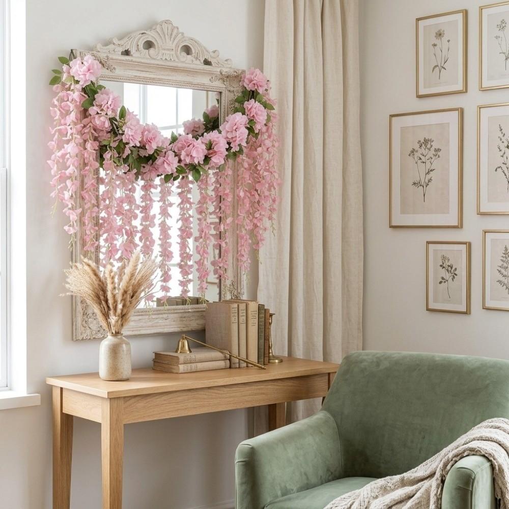 Floral Plants Artificial Lavender Vines Hanging Garland Cherry Blossom Vine  Birthday Party