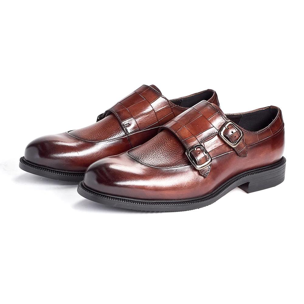 Fashion Men's British Derby Shoes 2025 Fashion Breathable Adjustable Buckle Business Casual Leather Shoes for Commuting And Wedding