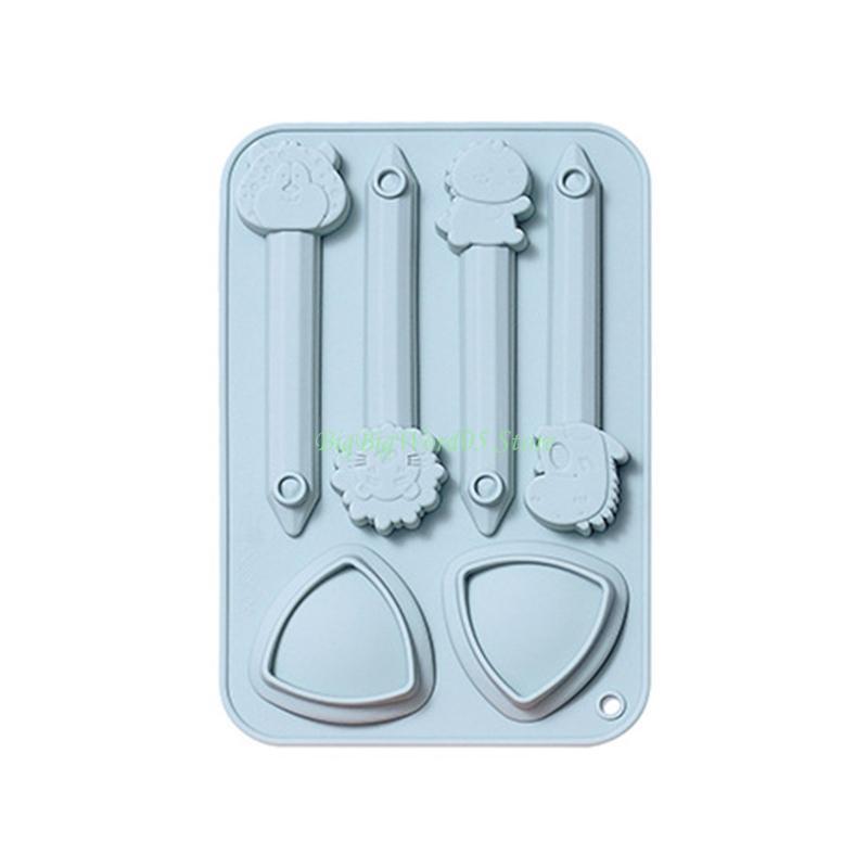 

24TE Painting Crayon Silicone Mold Baby Drawing Pencil Cupcake Chocolate Fondant Mould Cake Decorating Tools Candy Clay Molds синий