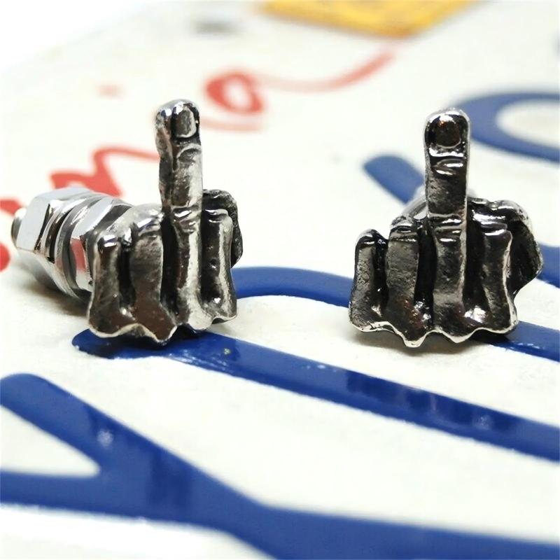 4Pcs Middle Finger Bolts License Plate Screws License Plate Caps For Car Tag Frame Motorcycle Screws Replacement Kit