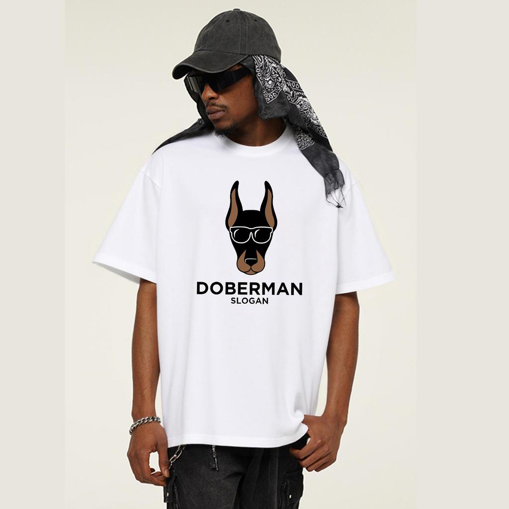 Cotton design letter dog print short sleeved T-shirt loose casual versatile top