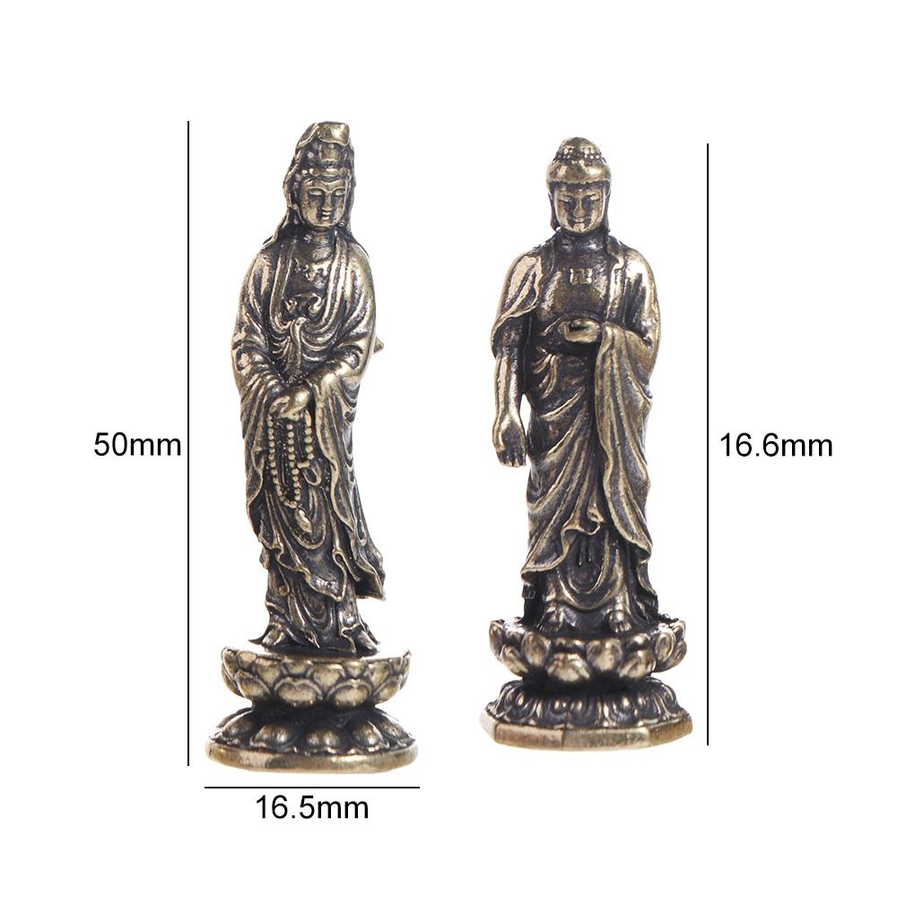 Creative Pure Brass Lotus Guanyin Statue Lotus Guanyin Retro Tathagata Buddha Statue Tathagata Brass Buddha Sculpture Home Decor