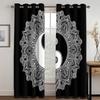 3D Black and White Tai Chi Bagua Design Curtains Taoist Culture Lovers Home Decor Curtains Living Room Bedroom Window Curtains