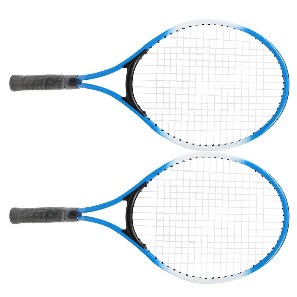 Iron Alloy Children Tennis Racket Beginner Practice Racquet with Ball and Carry Bag(Blue)