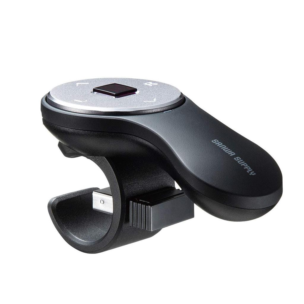 Sanwa Supply MA-RING2BK Ring Mouse, USB Wireless, Rechargeable, Compact, 1200dpi, Black