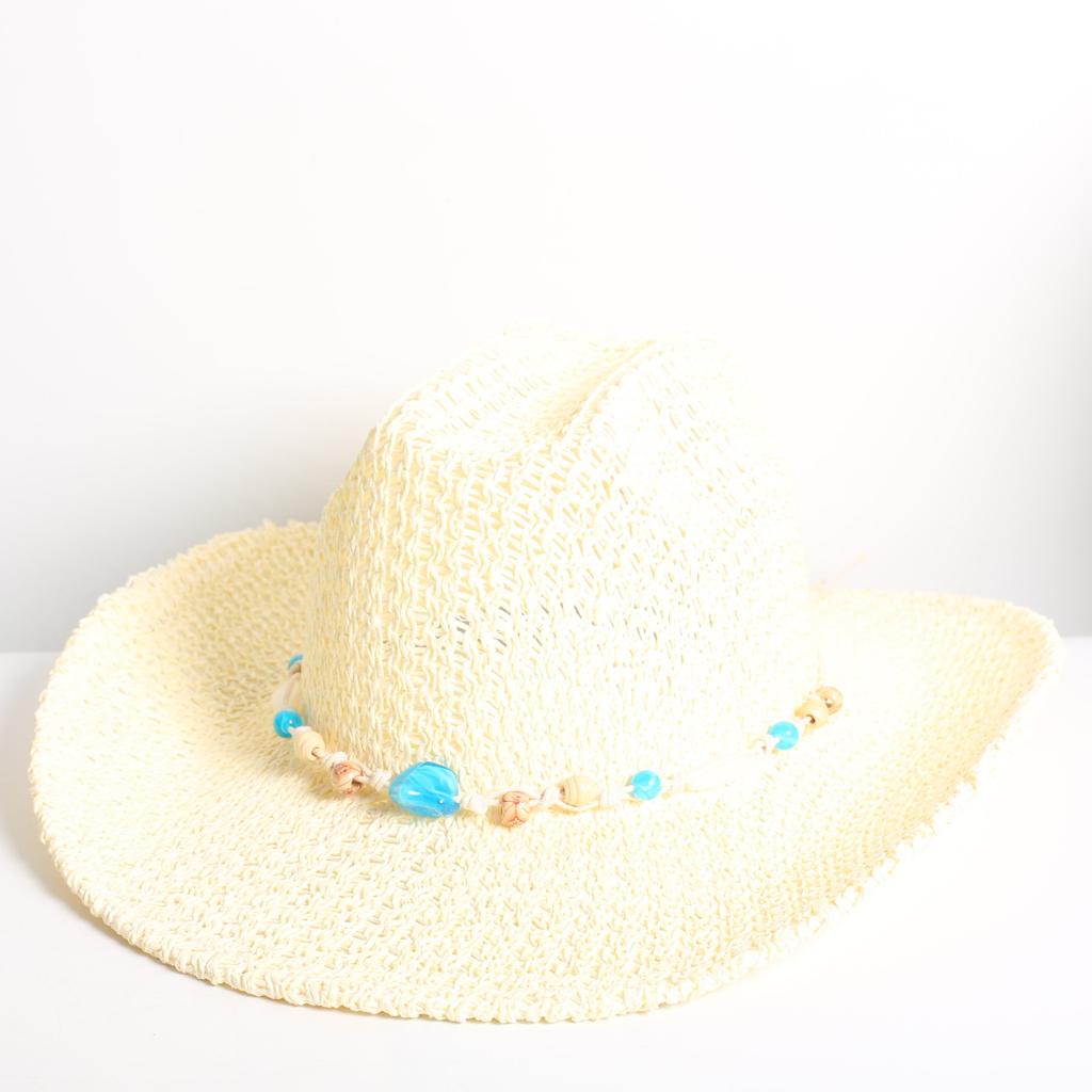 Popolare Cappello di Paglia Classico Western da Cowboy Estivo Vuoto con Ampia Tesa Cappello da Sole Cappello di Paglia Intrecciato a Mano