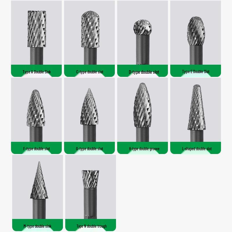 Woodworking Double-Flute Hex Shank Milling Cutter: Engraving, Enlarging Holes, Grooving, Sanding Alloy Steel Rotary File.