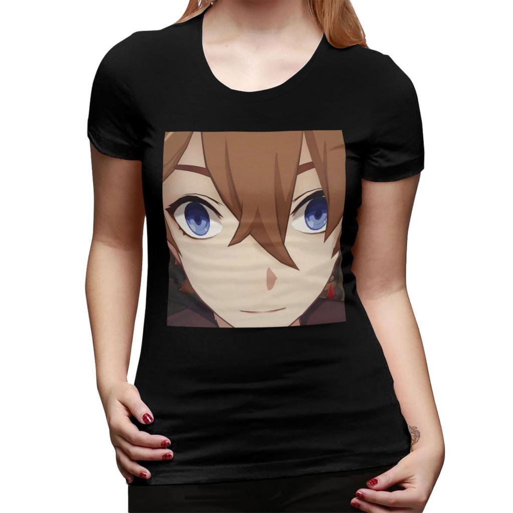 Childe Tartaglia Face Mem TShirt for Women Round Neck Streetwear T Shirts Womens Short Sleeve Summer Clothes Tops