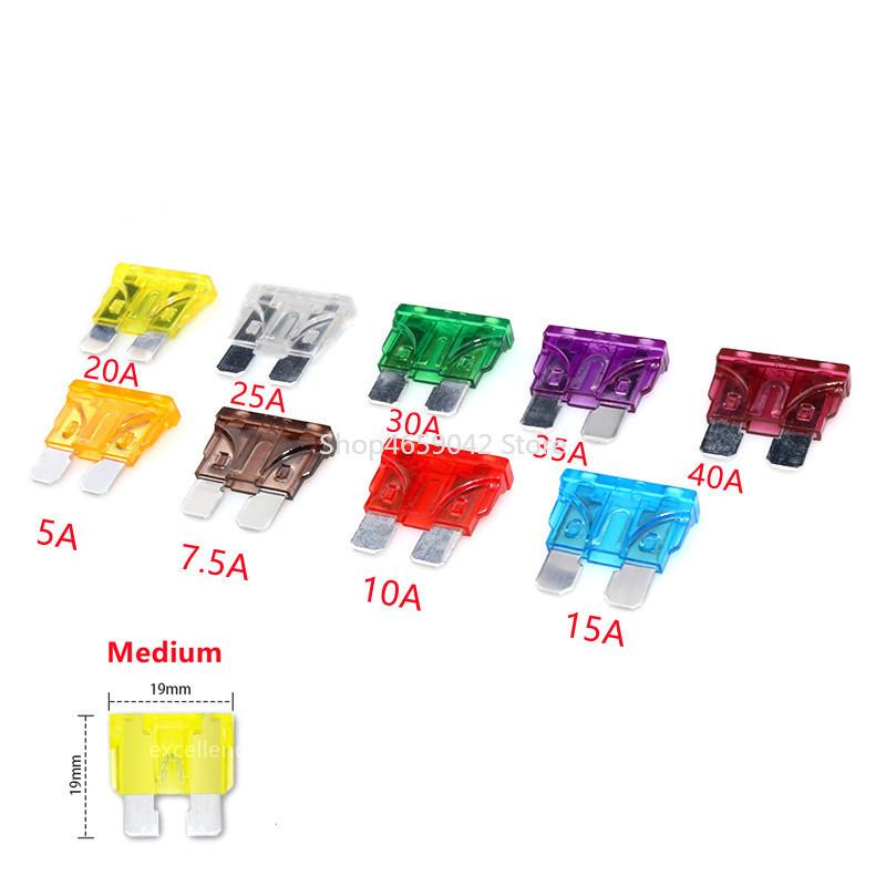 5PCS ZINC Blade Auto Fuse ATC Fuse,automotive Mini Small Medium Blade Fuse 5A 7.5A 10A 15A 20A 25A 30A 35A 40A Fuses4
