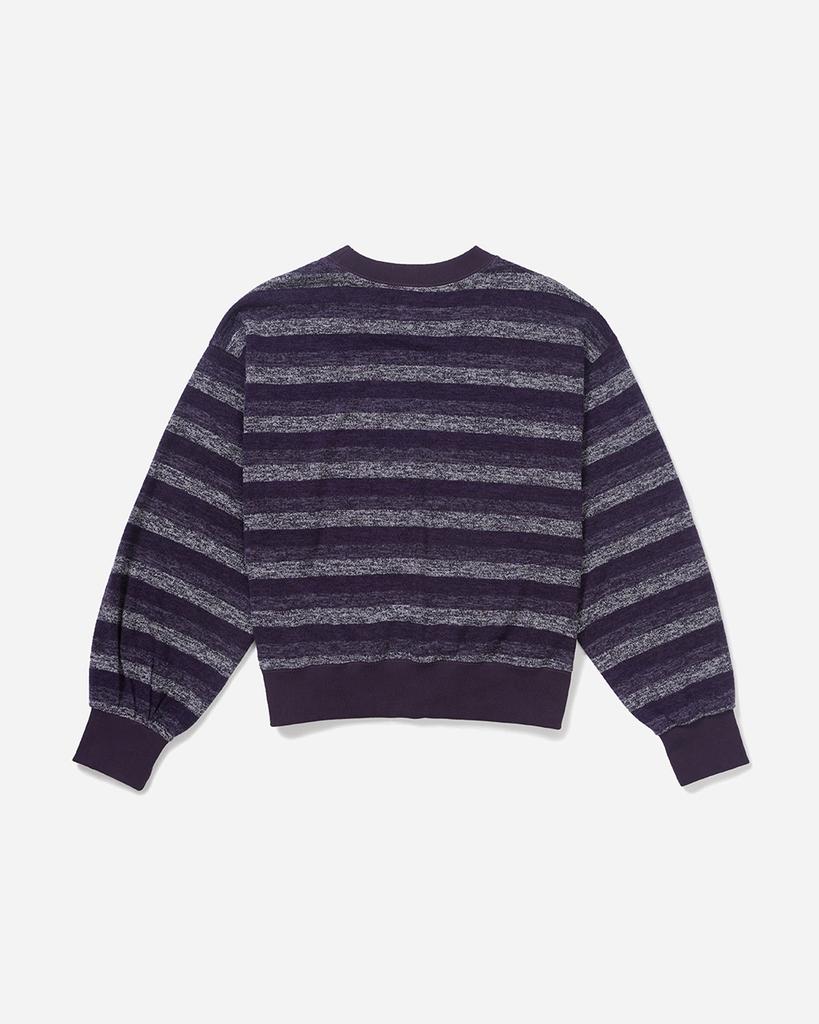 SILENTSYLLABLE Grain Stripe Pullover Knit / Purple