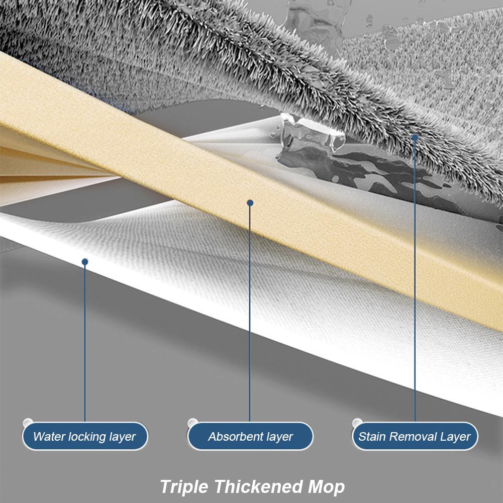 2/4/6Pcs Microfiber Pads Floor Mop Set with Extendable Handle Tile Floor Mop Lazy Flat Mop for Tile/Marble/Laminate/Wooden Floor