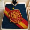 Spain Football Logo Printed Flannel Blanket, Soft Throw for Bedroom Sofa, Washable,soccer Fan Merchandise, Great Gift.