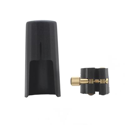 Universal Professional Black Plastic Saxophone Mouthpiece Cap PU Leather Ligature Clip for Alto Tenor Soprano Saxophone Prevent Chipping And Breaking