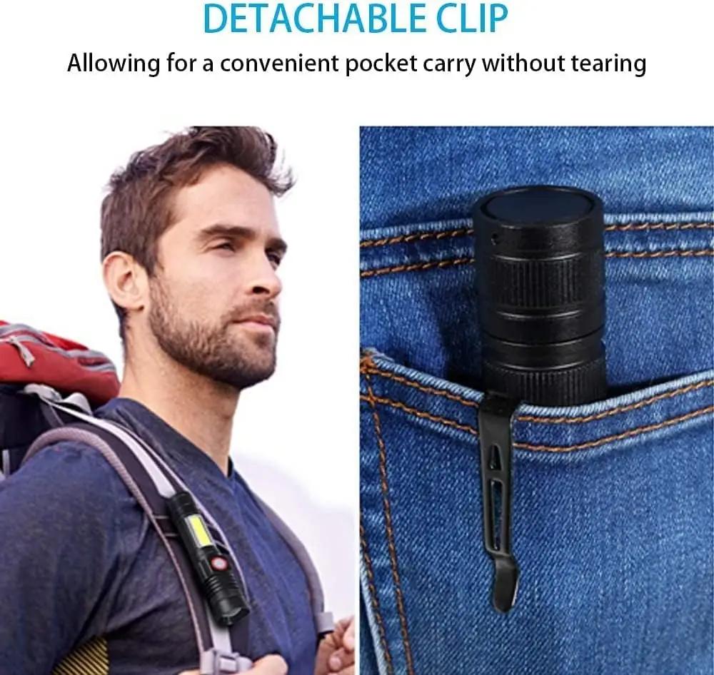 2000LM Ultra Bright Flashlight USB Rechargeable LED Lightfor Outdoor Camping Working Emergency Lighting Tactical Flashlight