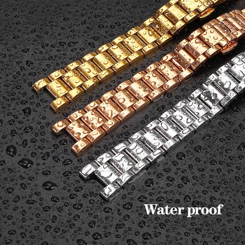 ONEStainless Steel Watchband For MK Three-Eye Watch MK6985/6986 MK2425/2433 Notch Strap Metal Watch Chain 16x8mm 18x10mm 20x12mmMN