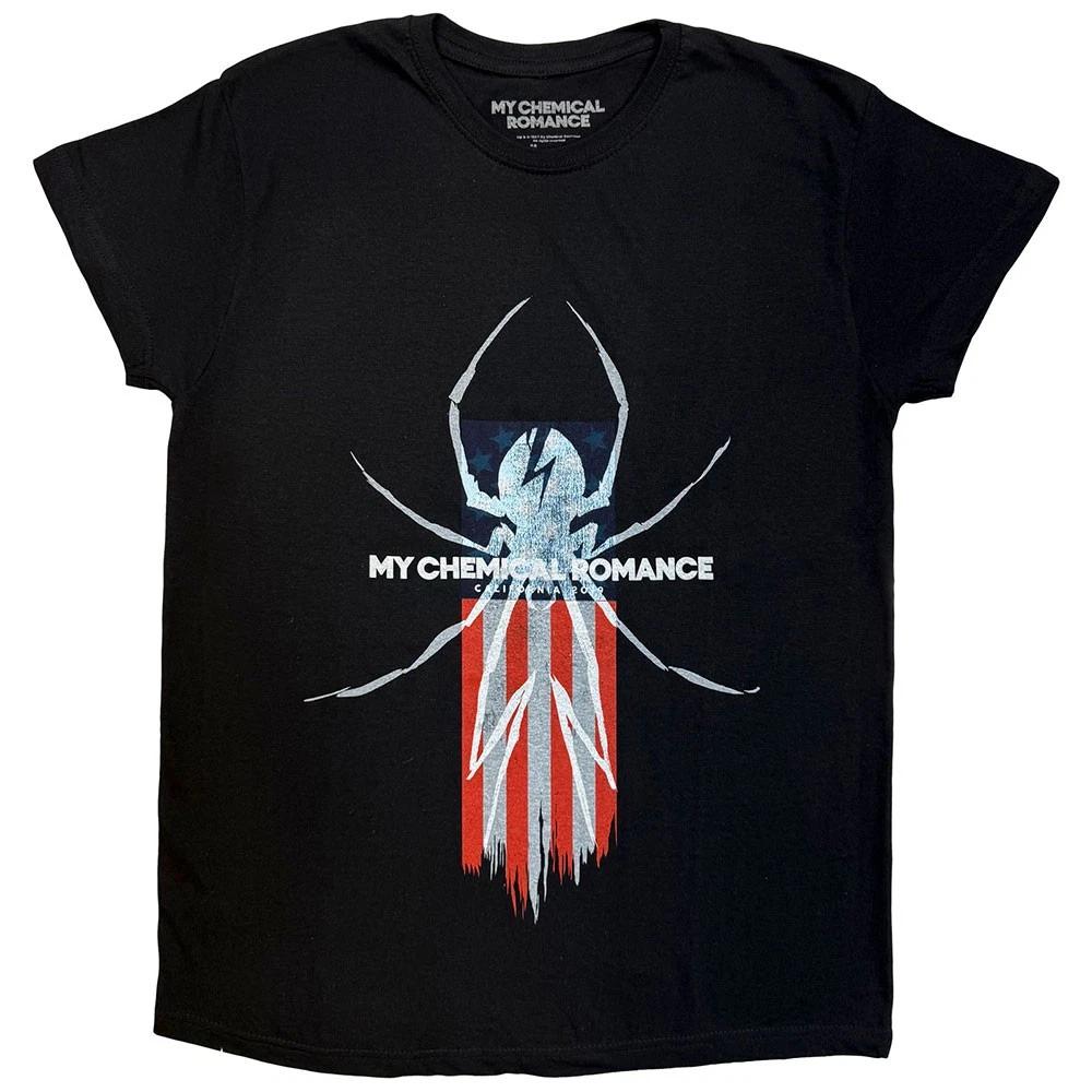 My Chemical Romance 100% Cotton T-shirt Mens Tees Top Spider Band Logo new Official Mens Black 3XL