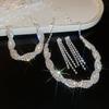 Light luxury diamond-encrusted water drop necklace, fashionable personality, heavy industry neck chain, bridal evening dress, high-end accessories