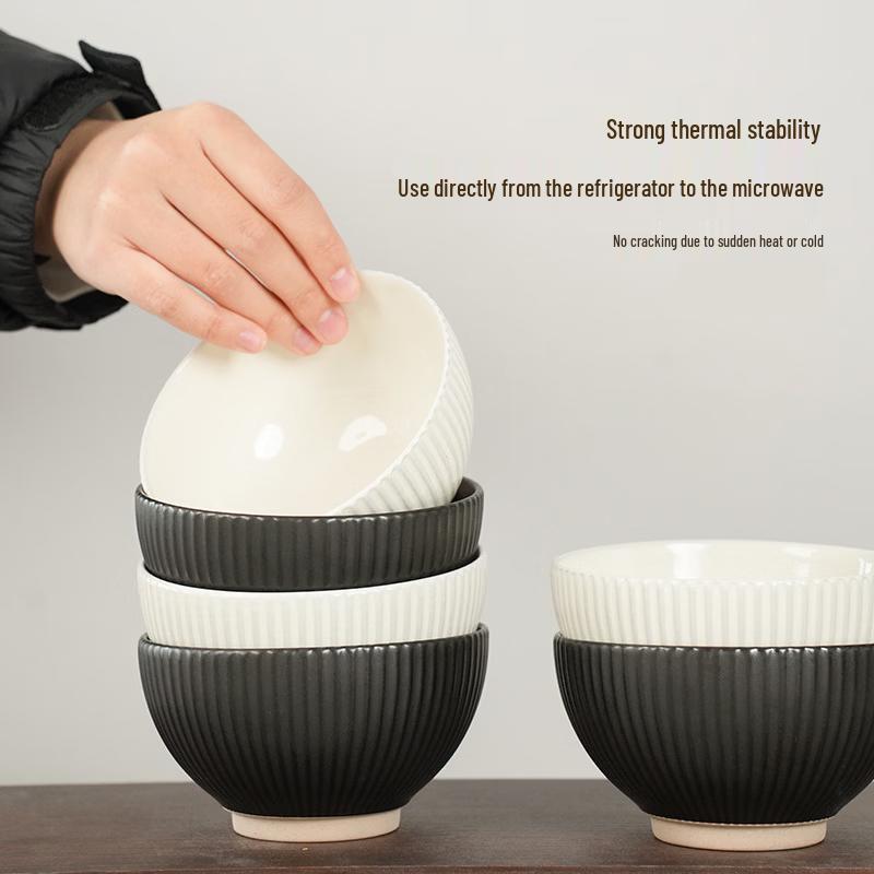 ZISIZ Japanese Style Underglaze Ceramic Rice Bowl