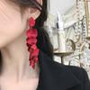 Vintage Metal Acrylic Resin Petals Drop Flower Accessories Stud Earring Dangle Earrings Jewelry